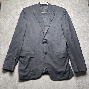 Canali Gray Pinstripe‎ Blazer 41R Super 150s Wool Italy Classic Business Suit
